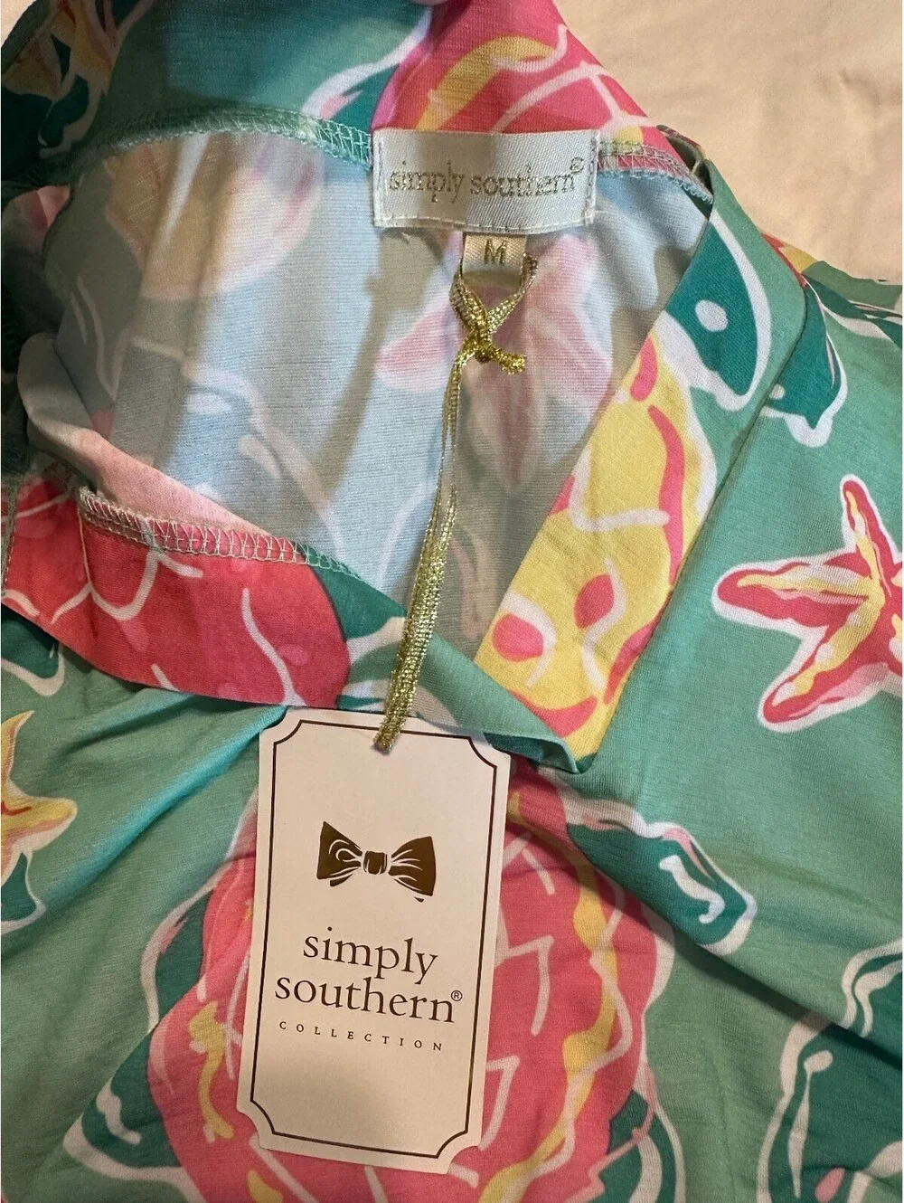 NWT Simply Southern Tropical Sea Turtle Tunic Dress Cover-Up Size Medium